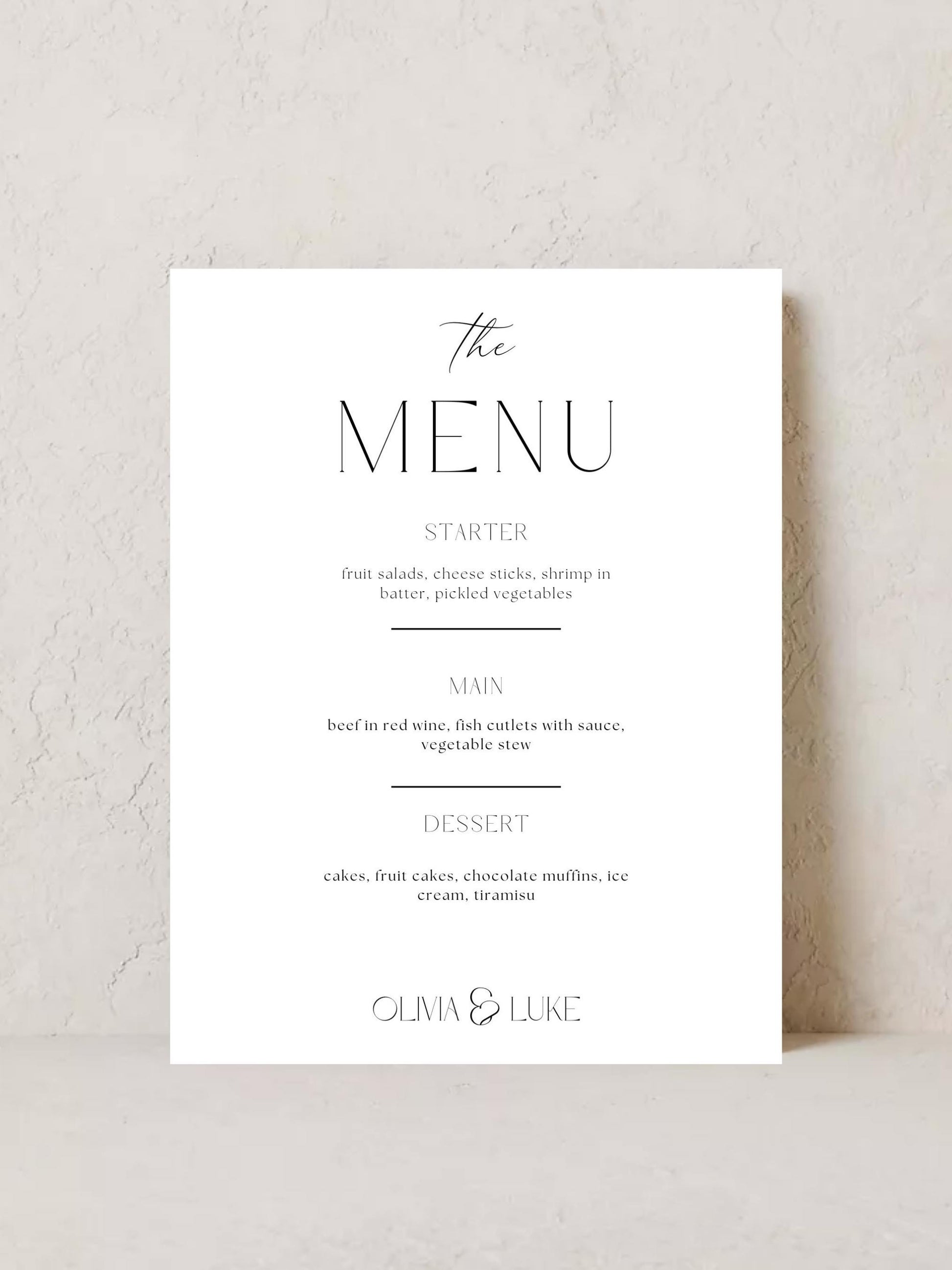 Menu Karte Dreamy