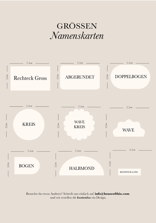 Namenskarten Honeymoon